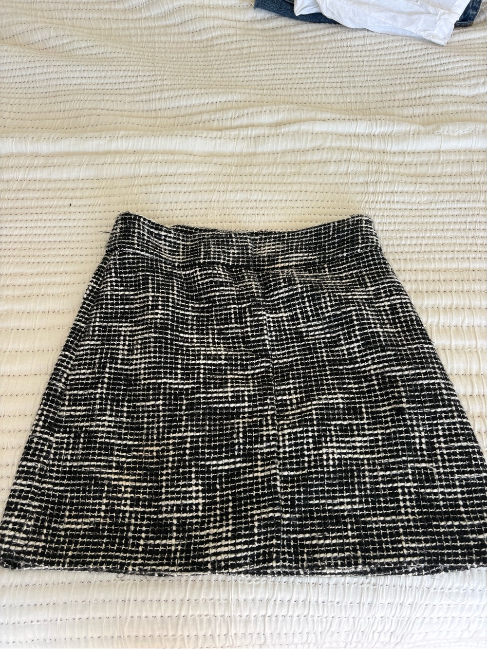 & Other Stories Black and White Tweed Mini Skirt